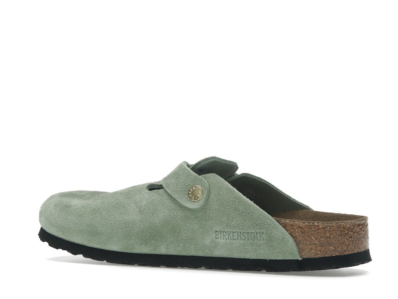 Birkenstock Boston Soft Footbed Suede Green Tea (Narrow Fit)