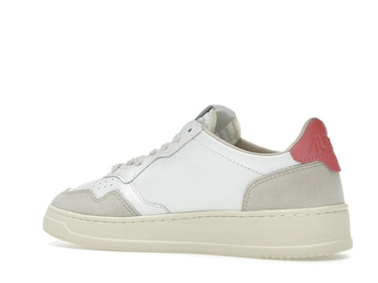 Autry Medalist Leather Low White Tearose Beige (Women's)