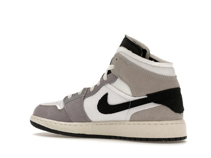 Jordan 1 Mid SE Craft White Cement Grey Black (GS)