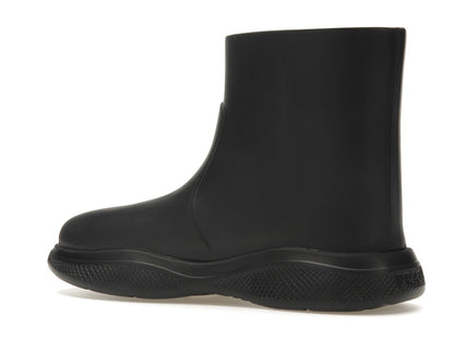 Prada Pull-On Rain Booties Black Rubber