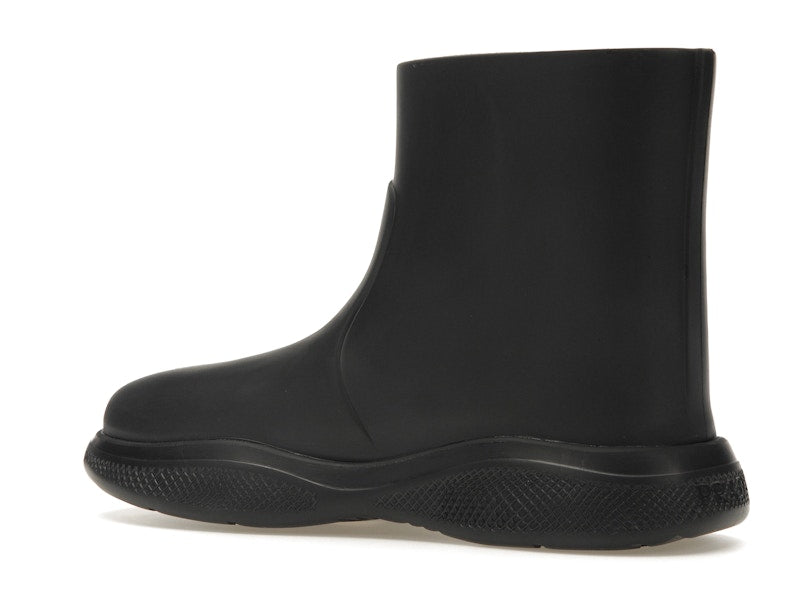 Prada Pull-On Rain Booties Black Rubber