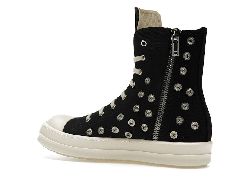 Rick Owens DRKSHDW Sneaks Studded Eyelets Black Milk