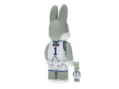 Bearbrick x Space Jam Rabbrick Bugs Bunny 100% & 400% Set Grey