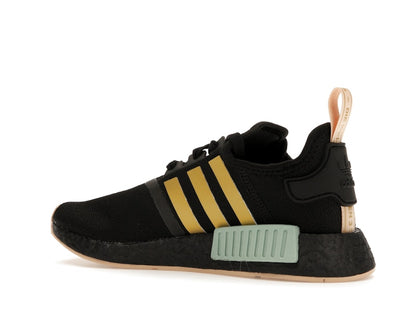 adidas NMD R1 Black Gold Metallic Halo Amber (Women's)