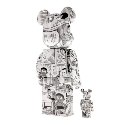 Bearbrick Doraemon (Comic Ver.) 100% & 400% Set Black & White