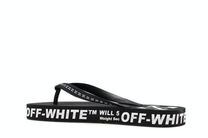 Off-White Logo Typographic Flip Flop Black SS20
