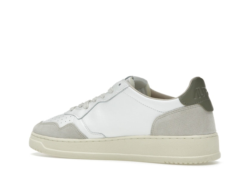 Autry Medalist Leather Low White Covert Green Beige