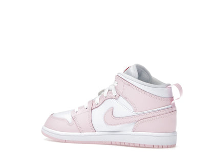 Jordan 1 Mid Pink Foam Fire Red White (PS)