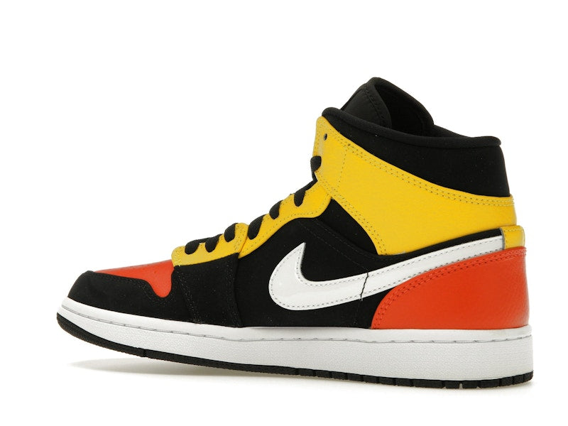 Jordan 1 Mid Black Amarillo Orange