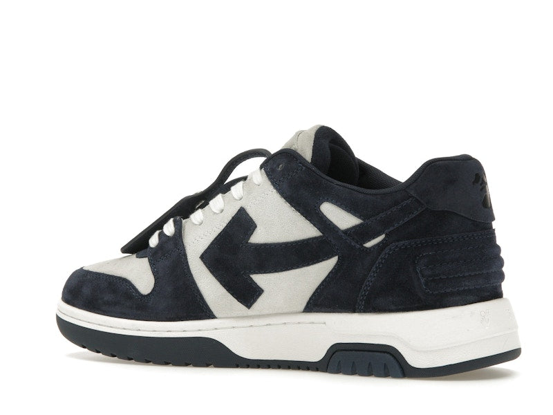 OFF-WHITE Out Of Office OOO Low Tops White Navy Blue Suede