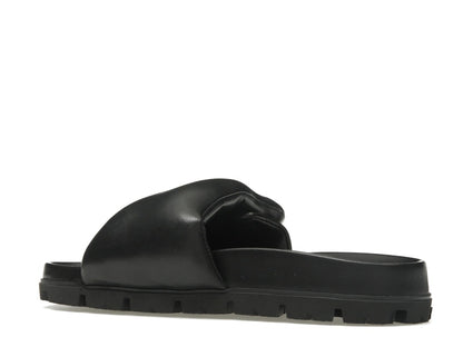 Prada Soft Padded 20mm Slide Sandal Black Nappa Leather