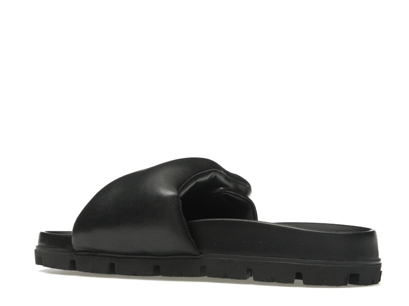 Prada Soft Padded 20mm Slide Sandal Black Nappa Leather