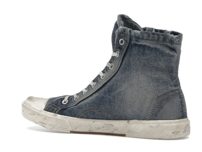 Balenciaga Paris High Top Blue Destroyed Denim