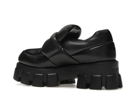 Prada Soft Padded 55mm Loafers Black Nappa Leather