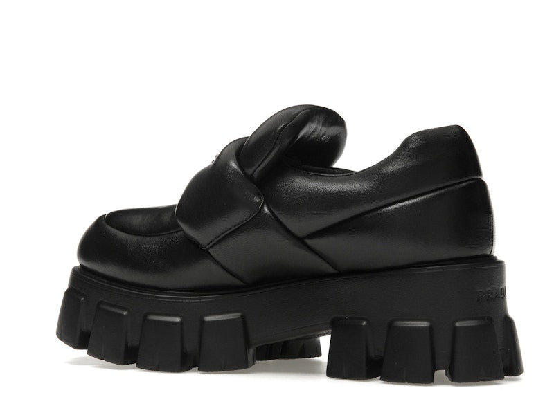 Prada Soft Padded 55mm Loafers Black Nappa Leather