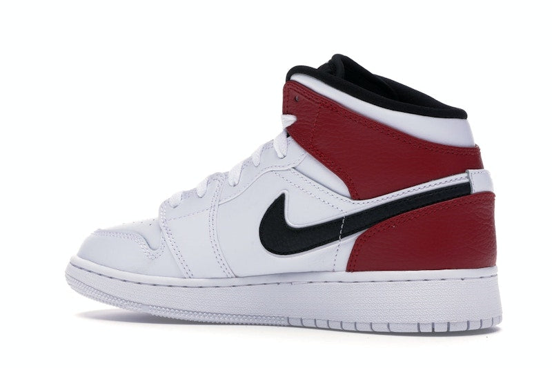 Jordan 1 Mid White Black Gym Red (GS)
