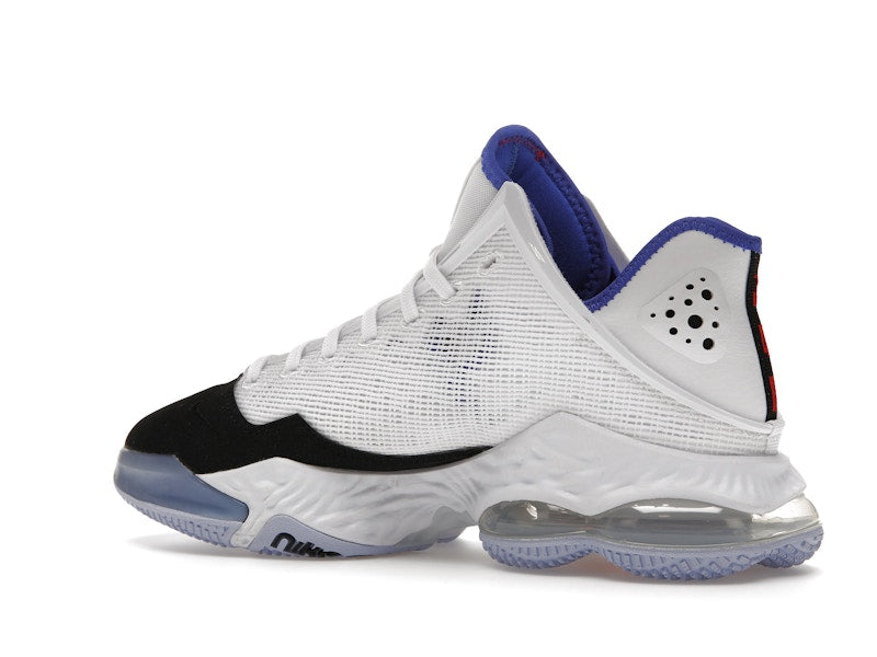 Nike LeBron 19 Low White Medium Blue Siren Red Black