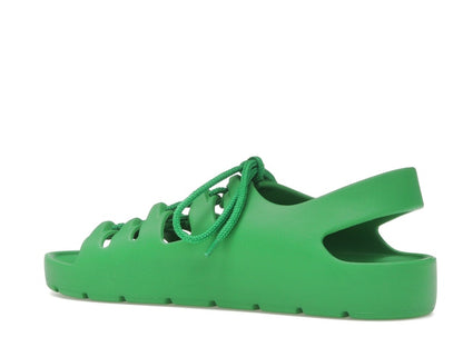Bottega Veneta Jelly Lace Up Sandal Green