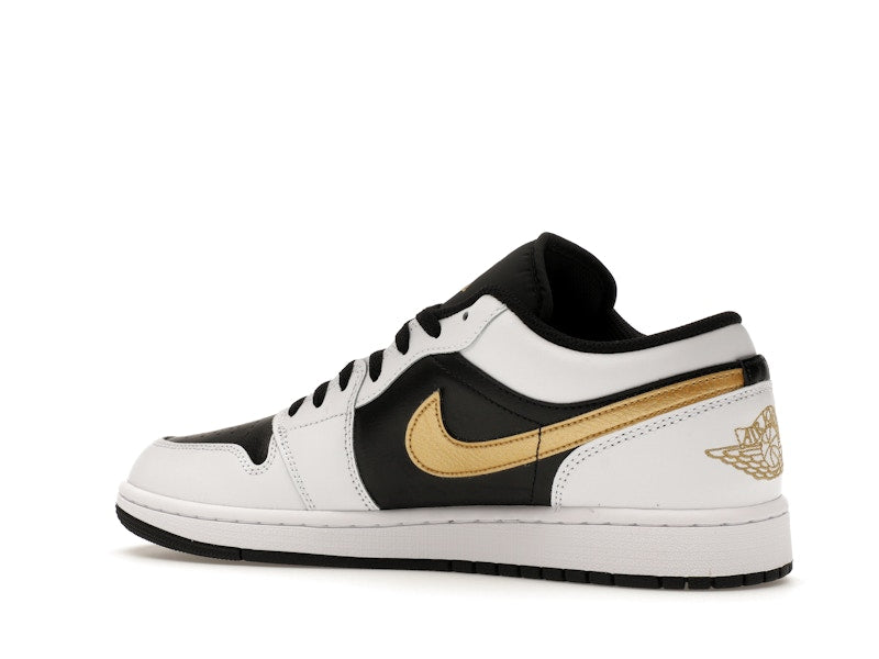 Jordan 1 Low White Black Metallic Gold Swoosh