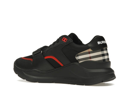 Burberry Check Suede Leather Sneakers Vintage Check-print Black