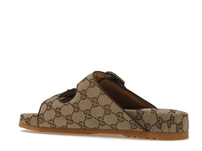 Gucci Strap Slide Sandal Beige Canvas