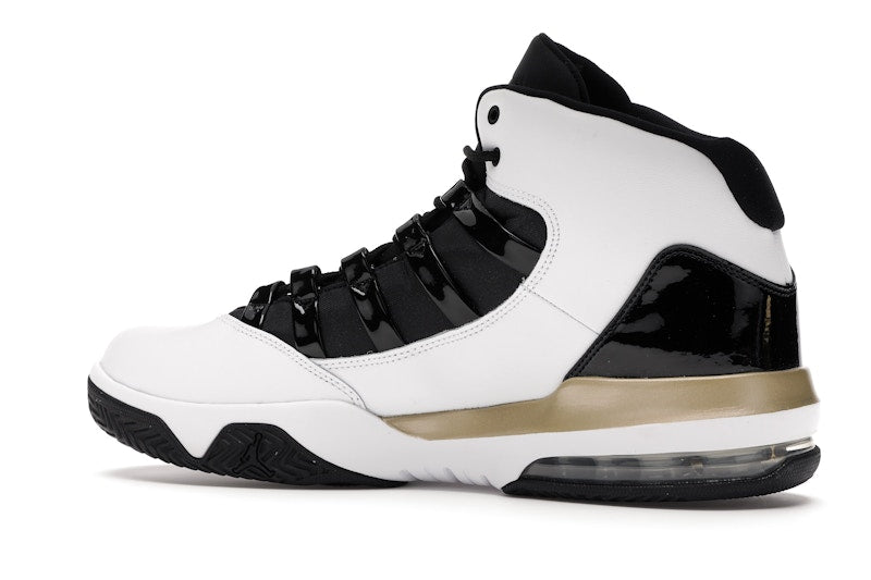 Jordan Max Aura White Metallic Gold Black