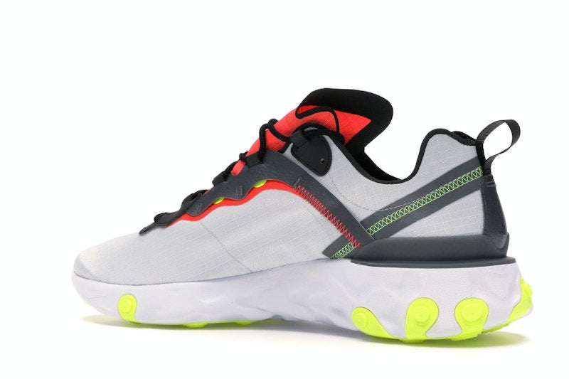 Nike React Element 55 Pure Platinum Bright Crimson Volt
