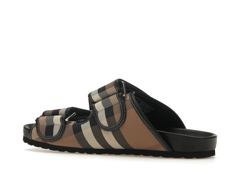 Burberry Check Sandals Birch Brown Black