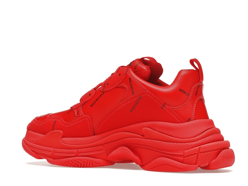 Balenciaga Triple S Allover Logo Red