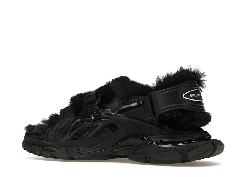 Balenciaga Track Sandal Fake Fur Black