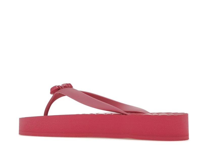 Gucci Chevron Thong Sandal Pink Rubber