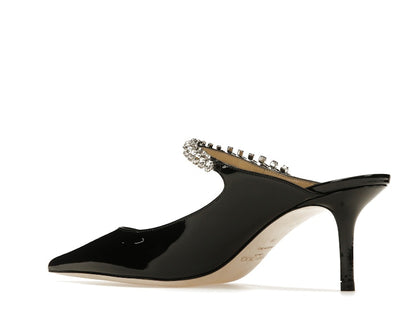 Jimmy Choo Bing 65mm Heeled Mule Black Patent Leather