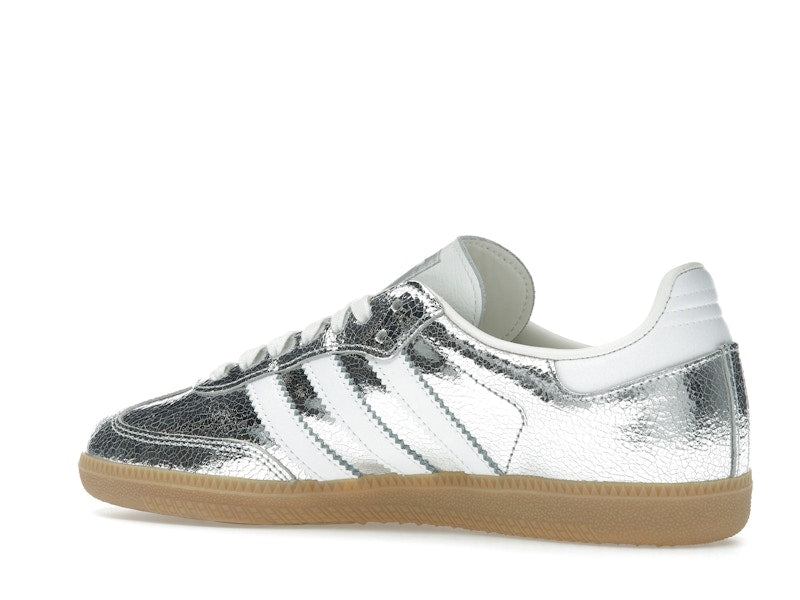 adidas Samba OG Silver Metallic Cracked Leather (Women's)