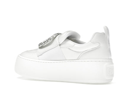 Roger Vivier Viv' Up White Crystal Buckle (Women's)