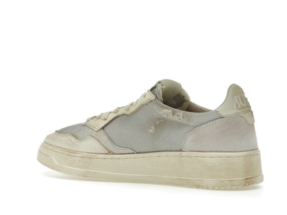 Autry Medalist Leather Low Grey White Super Vintage