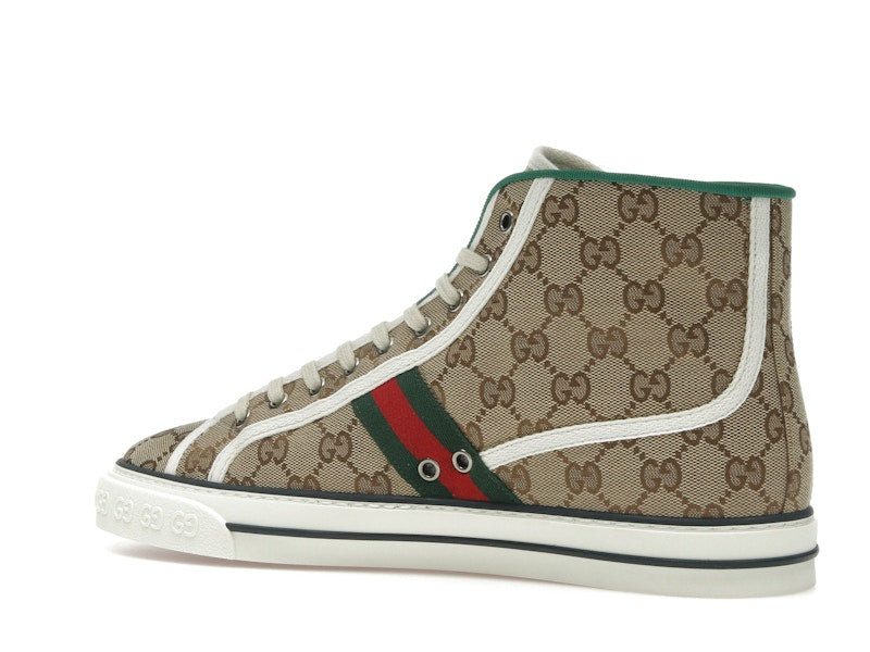 Gucci Tennis 1977 Canvas High Top Beige GG Print