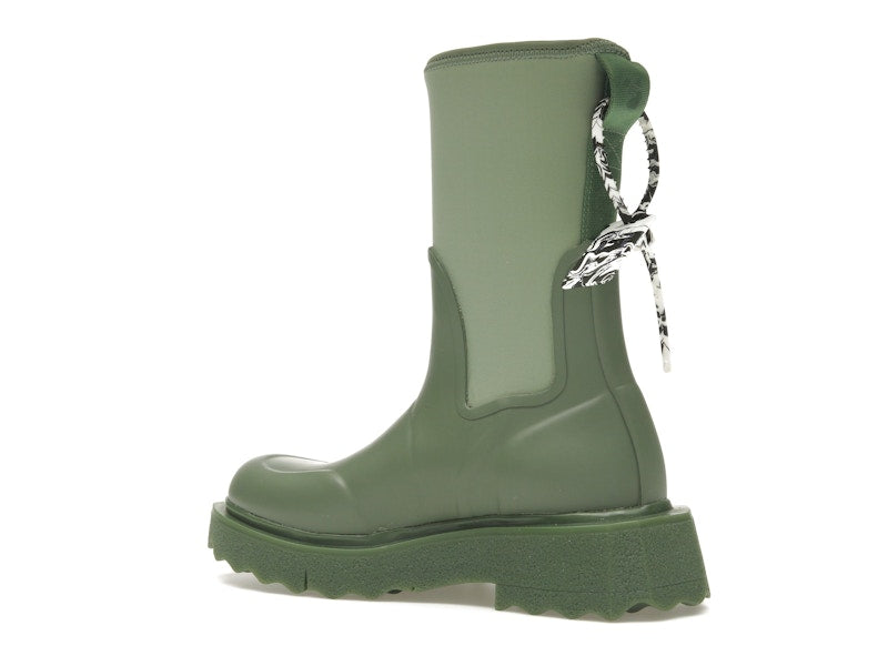 OFF-WHITE Zip-tie Rain Boots Green (Women's)
