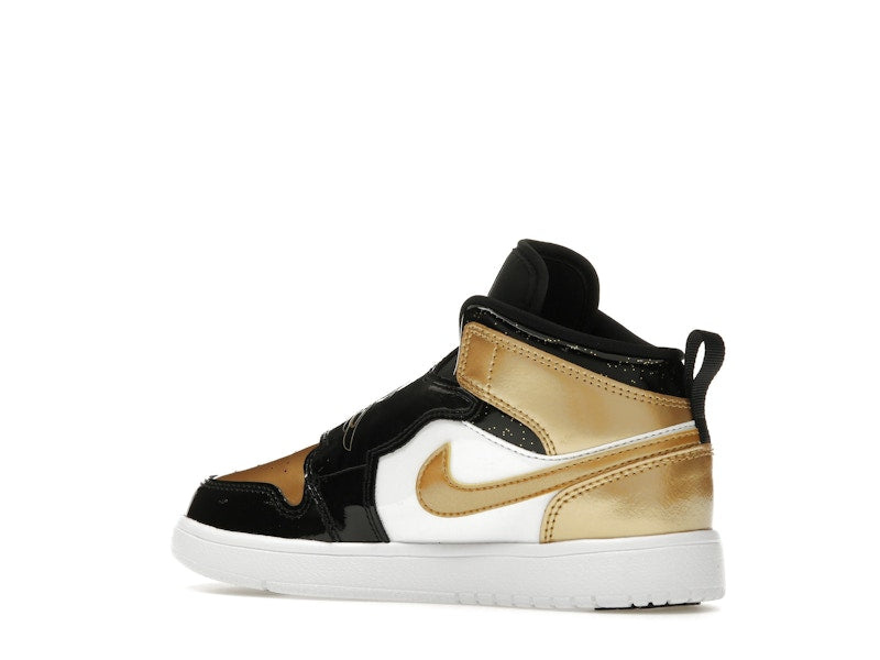 Sky Jordan 1 Mid Black Metallic Gold White (PS)