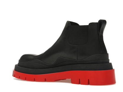 Bottega Veneta Tire Ankle Chelsea Boot Black Red (Women's)