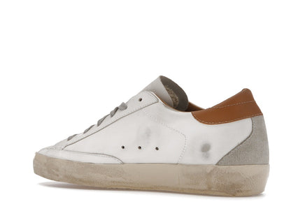 Golden Goose Super-Star White Vacchetta Tan Grey Suede Patch (Women's)
