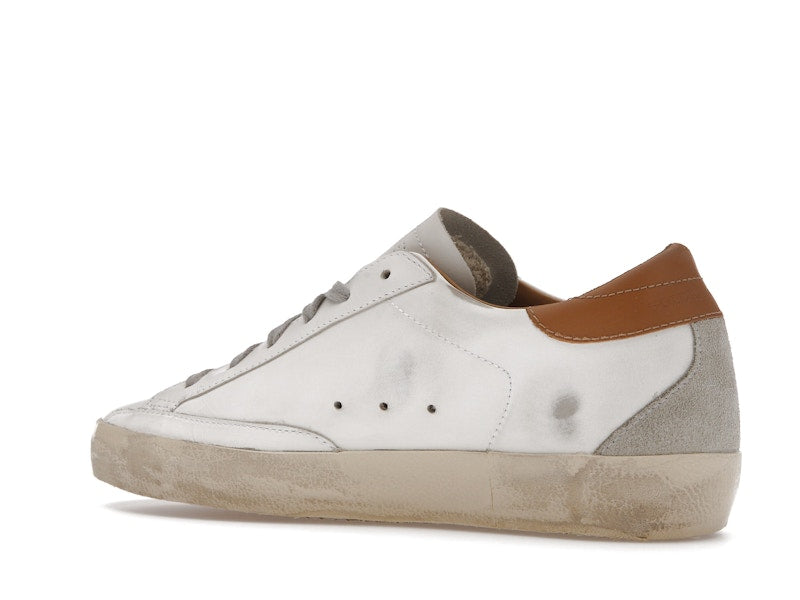 Golden Goose Super-Star White Vacchetta Tan Grey Suede Patch (Women's)