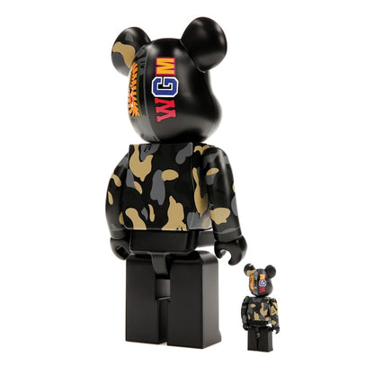 Bearbrick x BAPE Madison Avenue Exclusive Shark Camo 100% & 400% Set