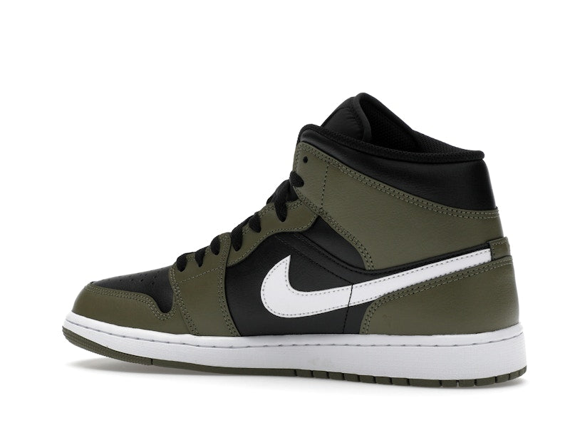 Jordan 1 Mid Black White Olive