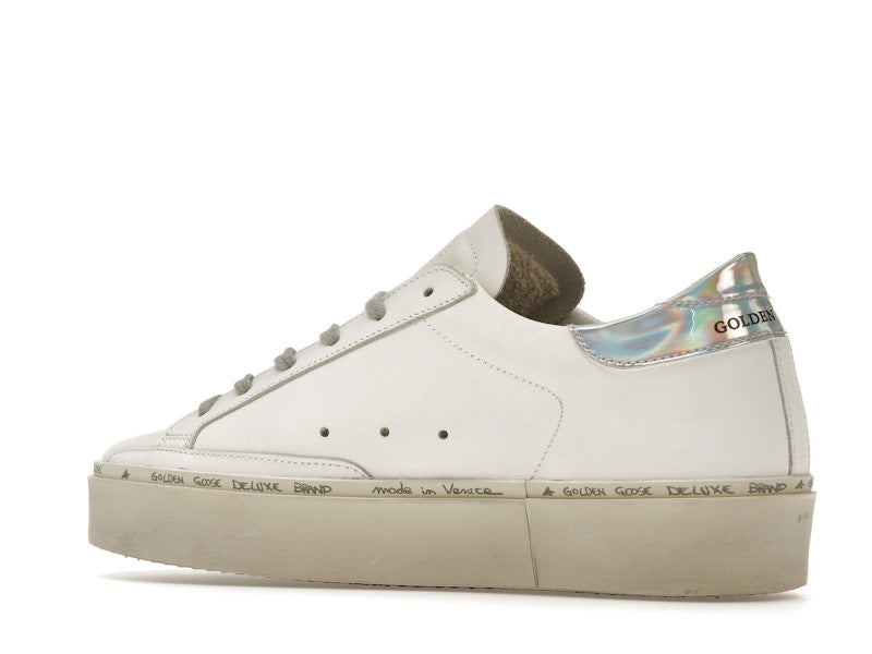 Golden Goose Hi Star White Glitter Star Mirror Heel (Women's)