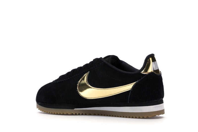 Nike Classic Cortez Black Metallic Gold Gum (Women's)
