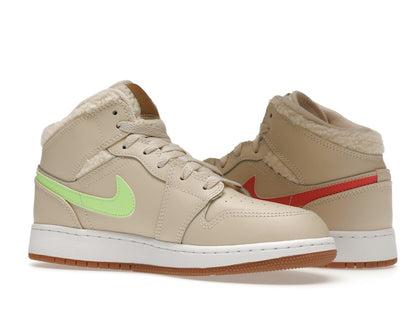 Jordan 1 Mid Utility Fleece Pearl White (GS)