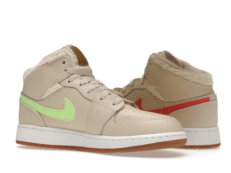 Jordan 1 Mid Utility Fleece Pearl White (GS)