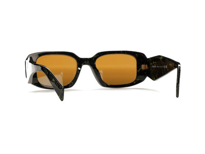 Prada Sunglasses PR 17WSF Black/Yellow Marble/Dark Brown (PR17WSF-19D01T-51)