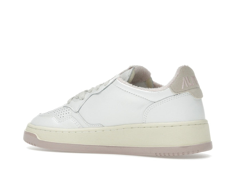 Autry Medalist Leather Low White Powder Pink (Women's)