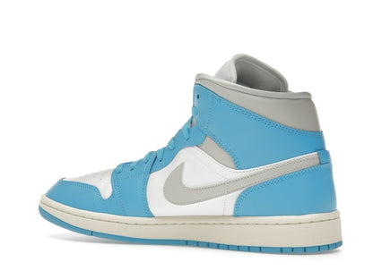 Jordan 1 Mid Dark Powder Blue White Sail Neutral Grey (Women's)